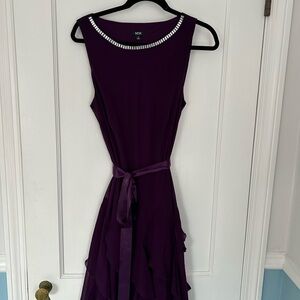 MSK Purple Asymmetrical Sheath Dress Cocktail